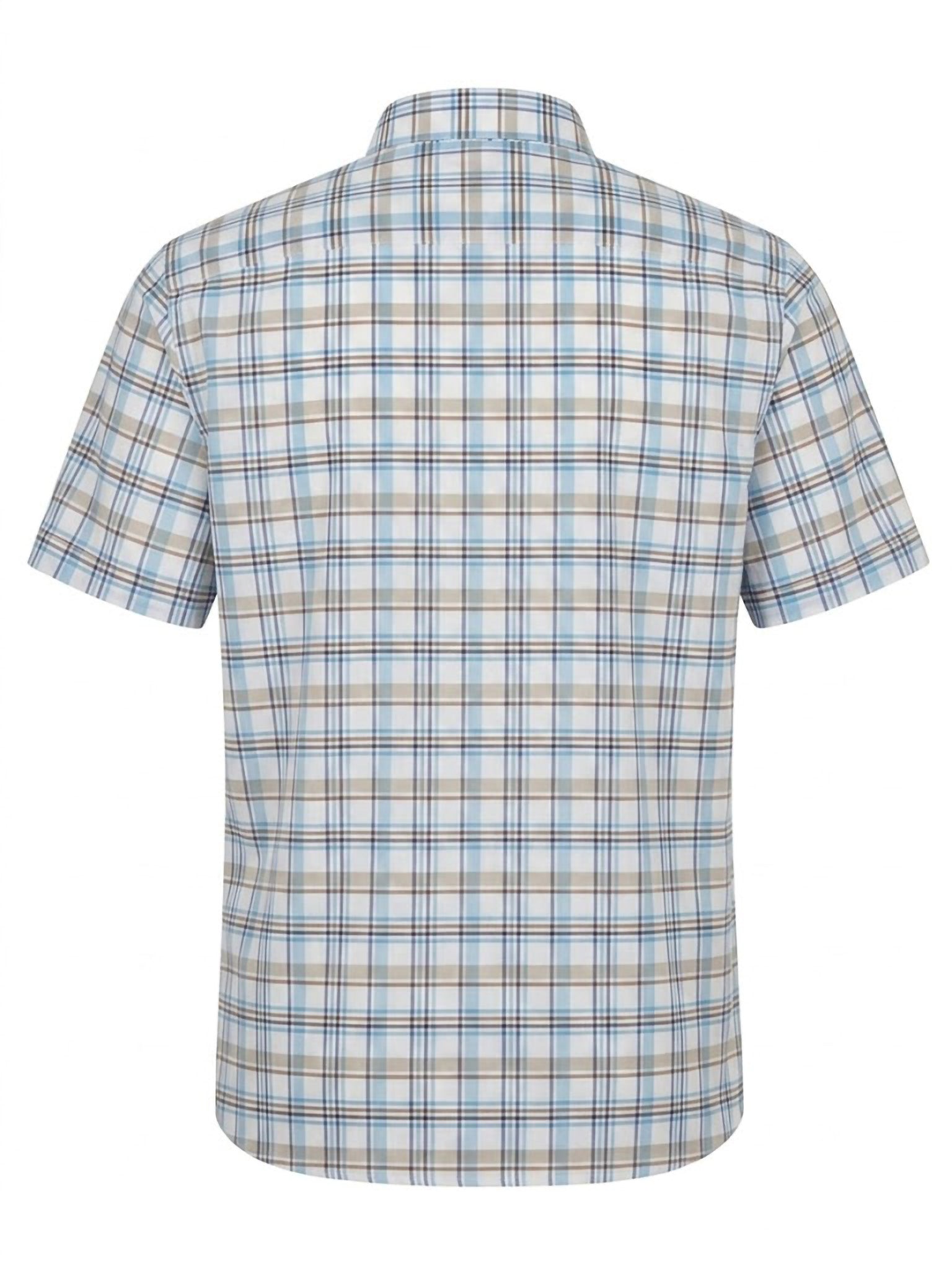 Camisa El Trau Plaid en tonos azules y beige