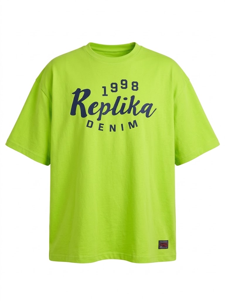 Camiseta Replika "Denim 1998" - Edición Neón