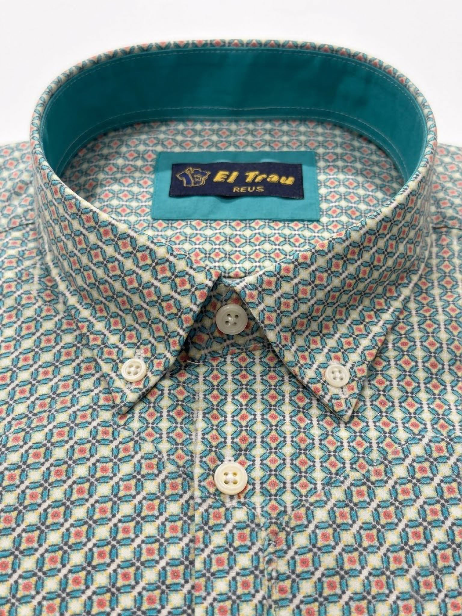 Camisa El Trau Geometric Teal