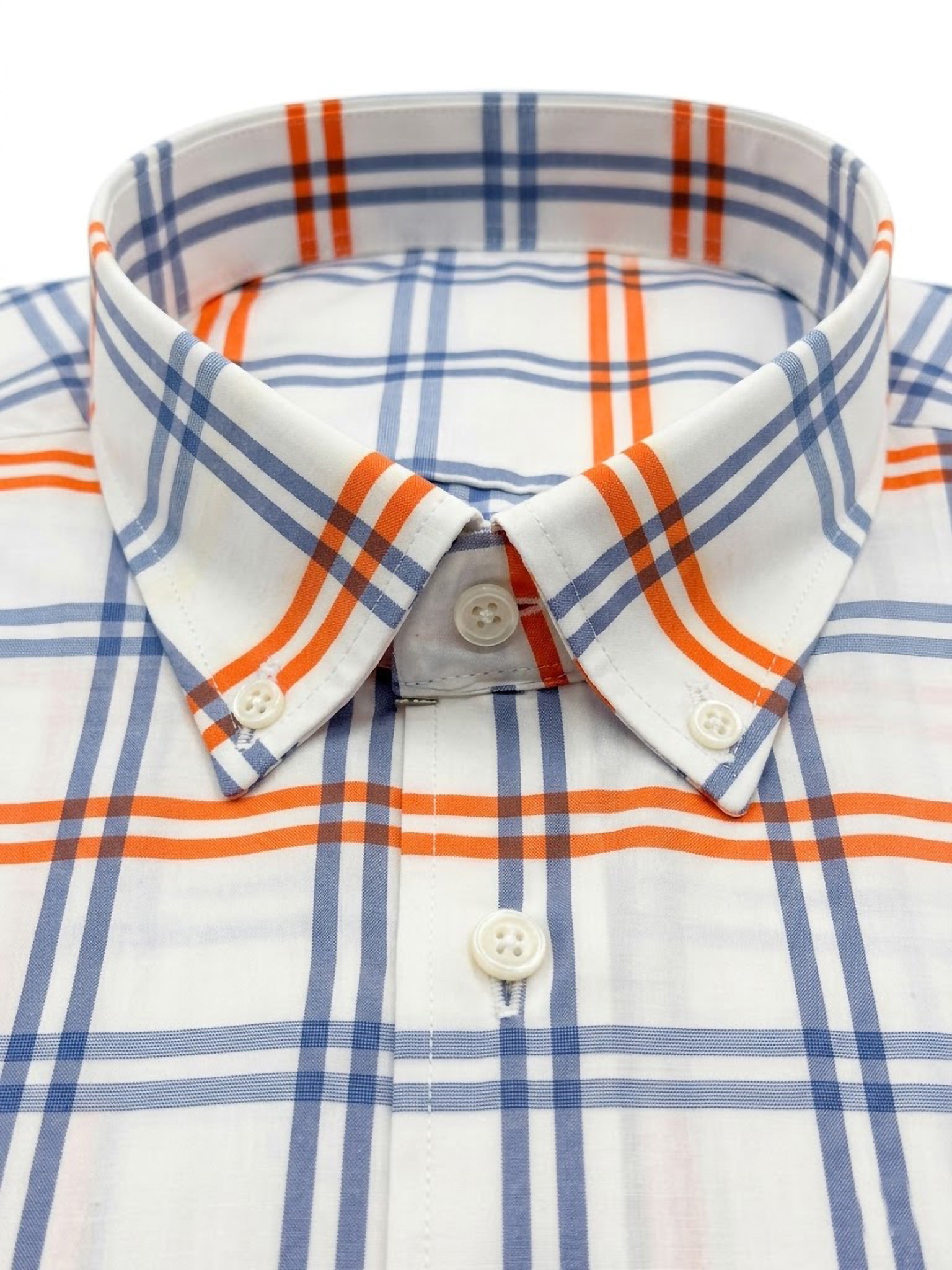 Camisa ElTrau Plaid Naranja y Azul
