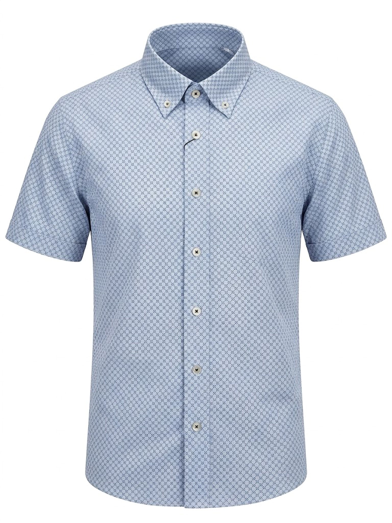 Camisa Hywells Casual Blue Geometric