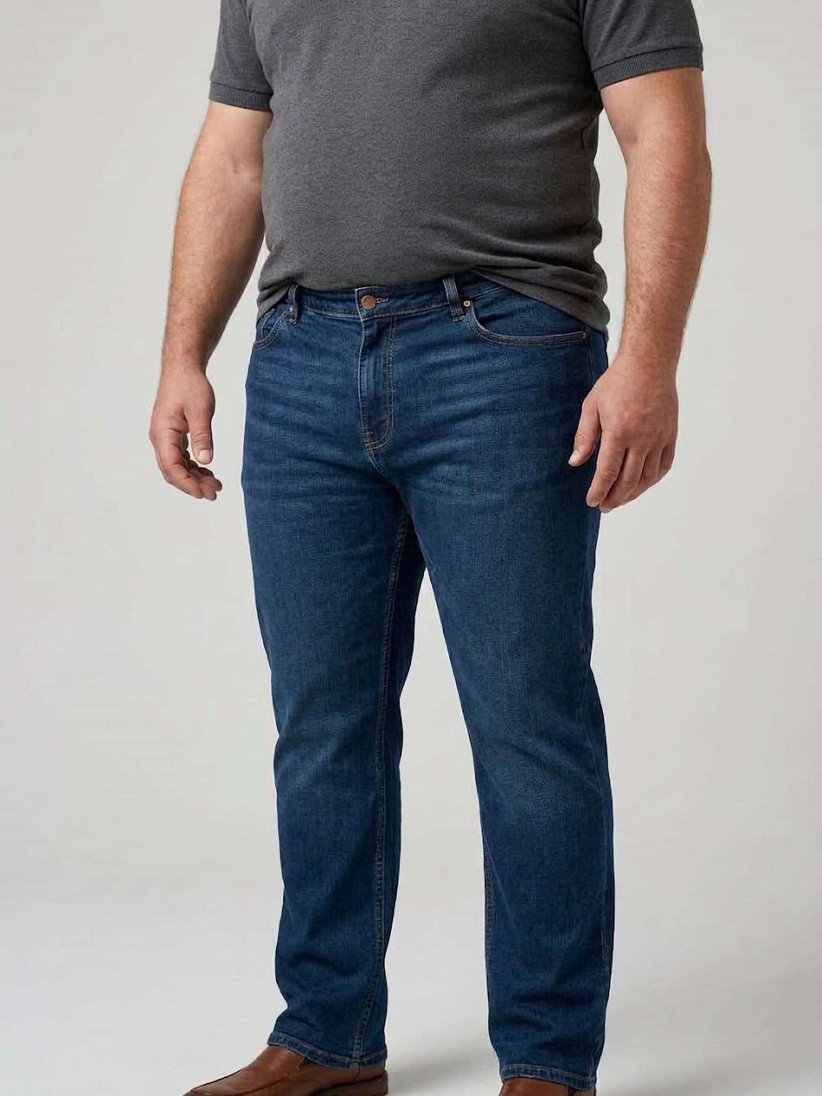 Pantalón Vaquero Hombre Tallas Grandes Azul Oscuro Koyote