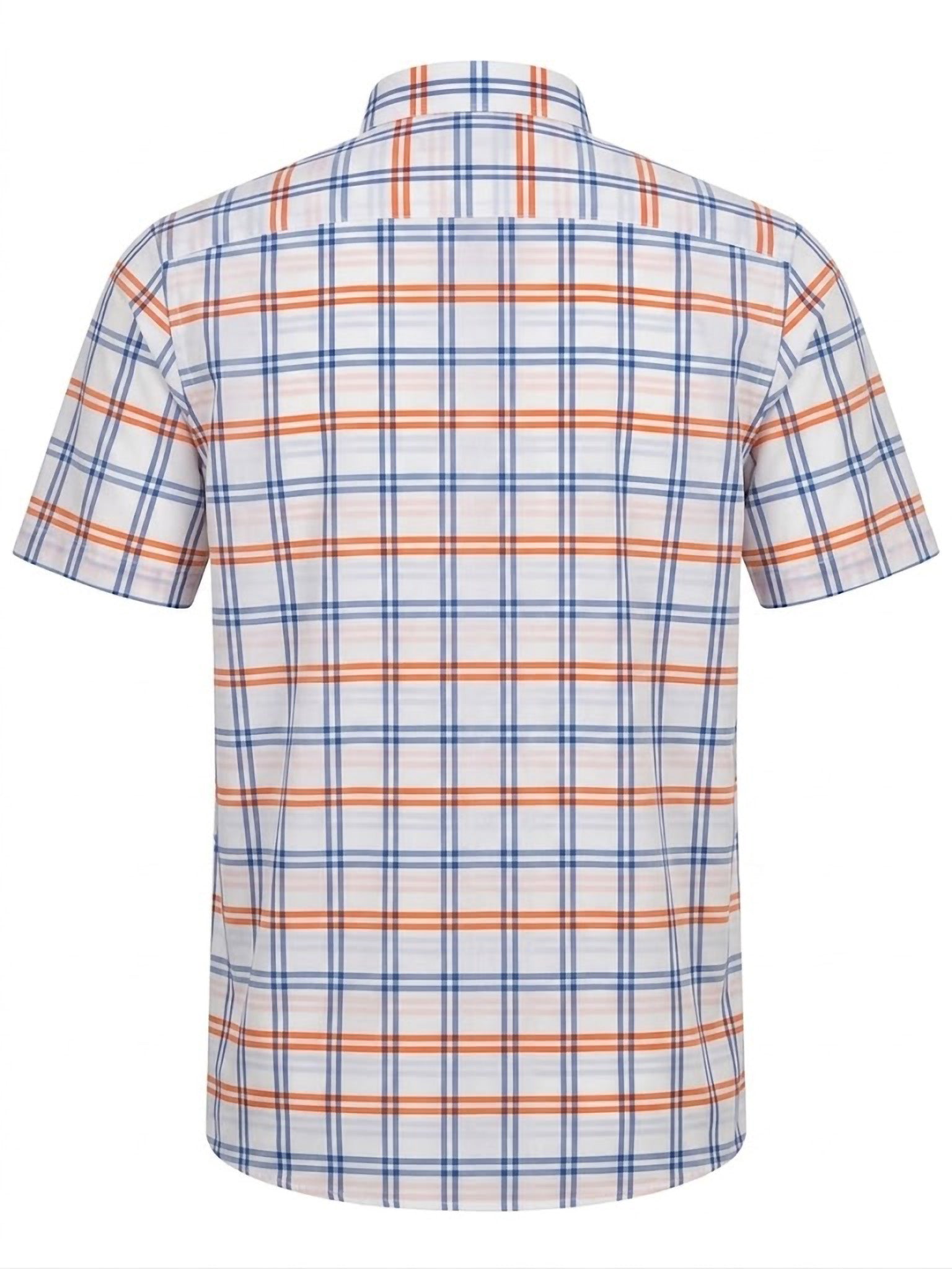 Camisa ElTrau Plaid Naranja y Azul
