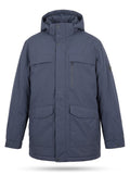 Parka Hombre Tallas Grandes con Capucha Azul Grisáceo Koyote