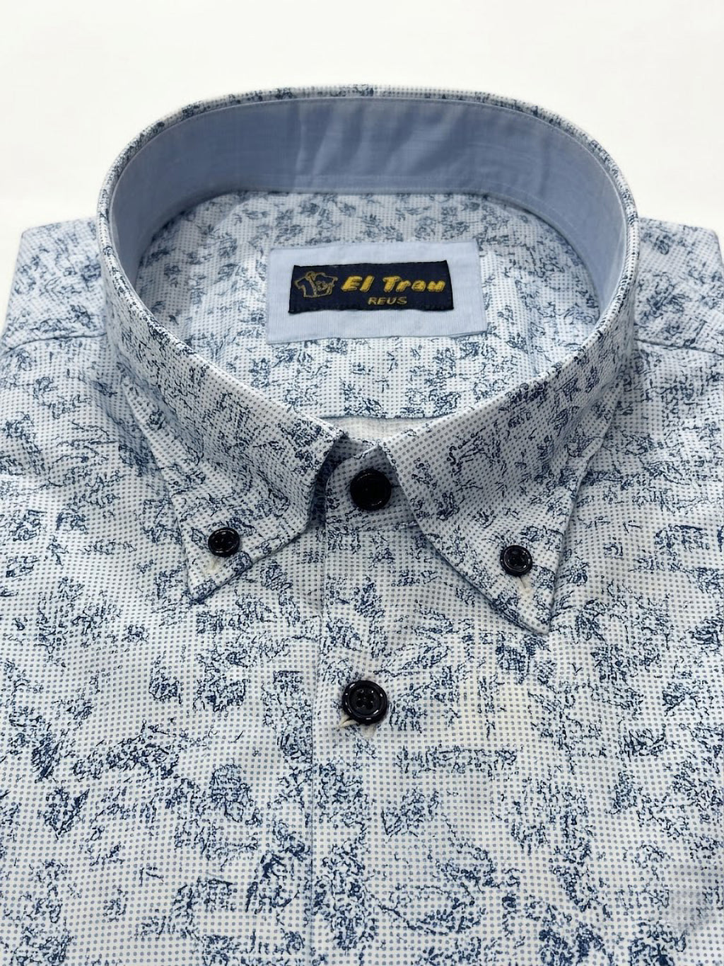 Camisa El Trau Blue Abstract Print