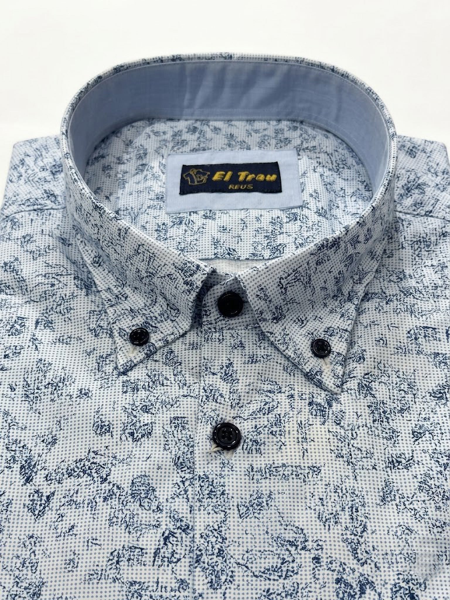 Camisa El Trau Blue Abstract Print