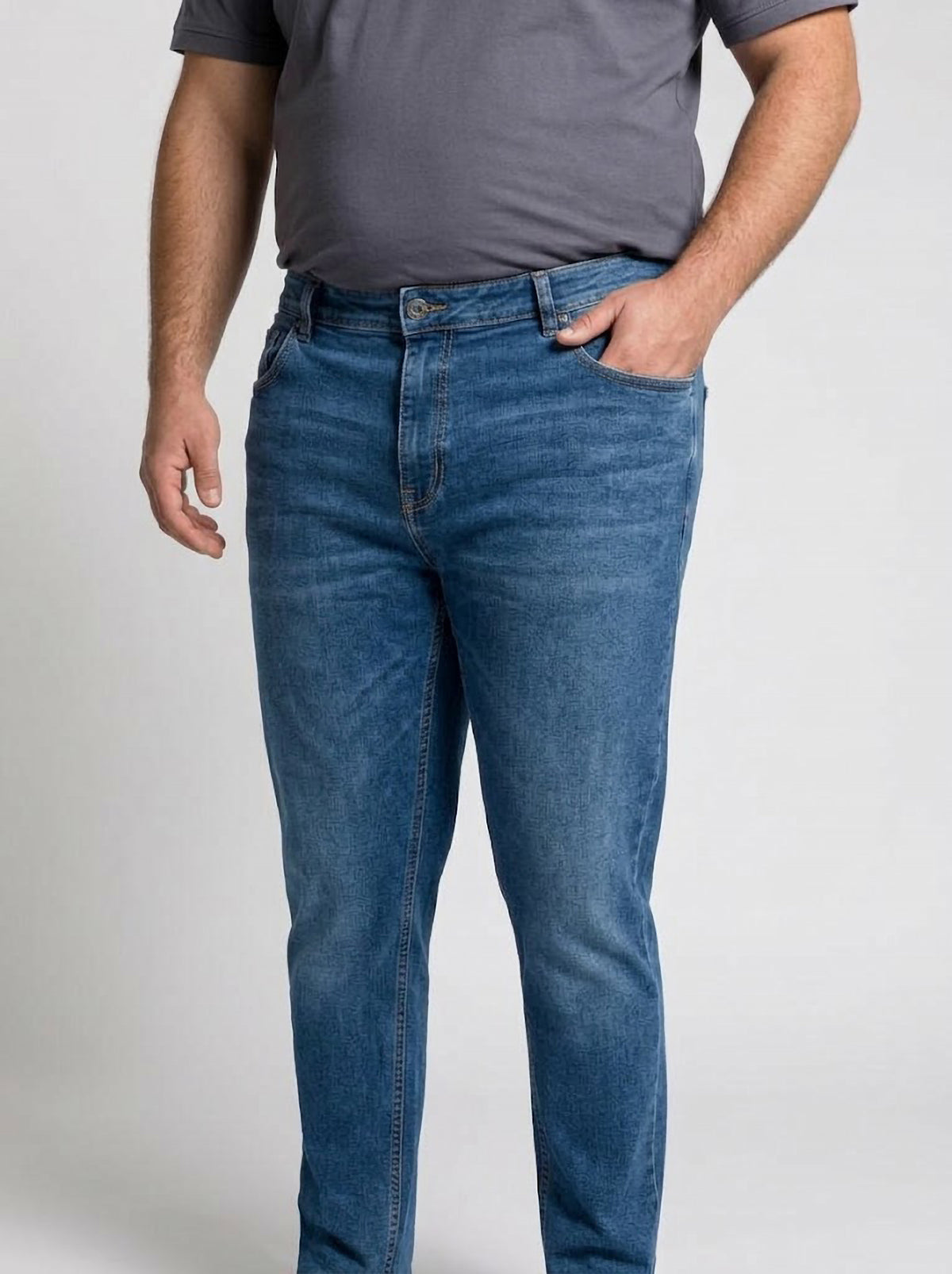 Pantalón Vaquero Hombre Tallas Grandes Azul Medio Koyote