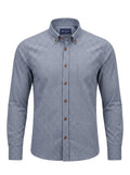 Camisa Hombre Tallas Grandes Manga Larga Mini Estampado Azul Levoratto