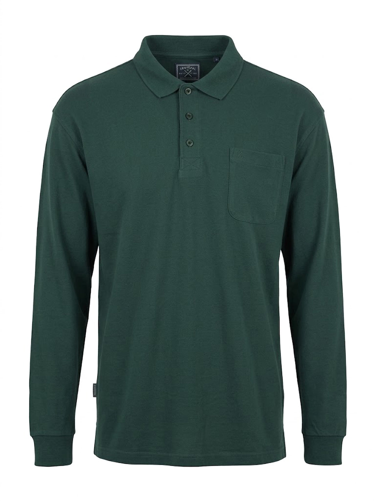 Polo Manga Larga Hombre Tallas Grandes con Bolsillo Forestal