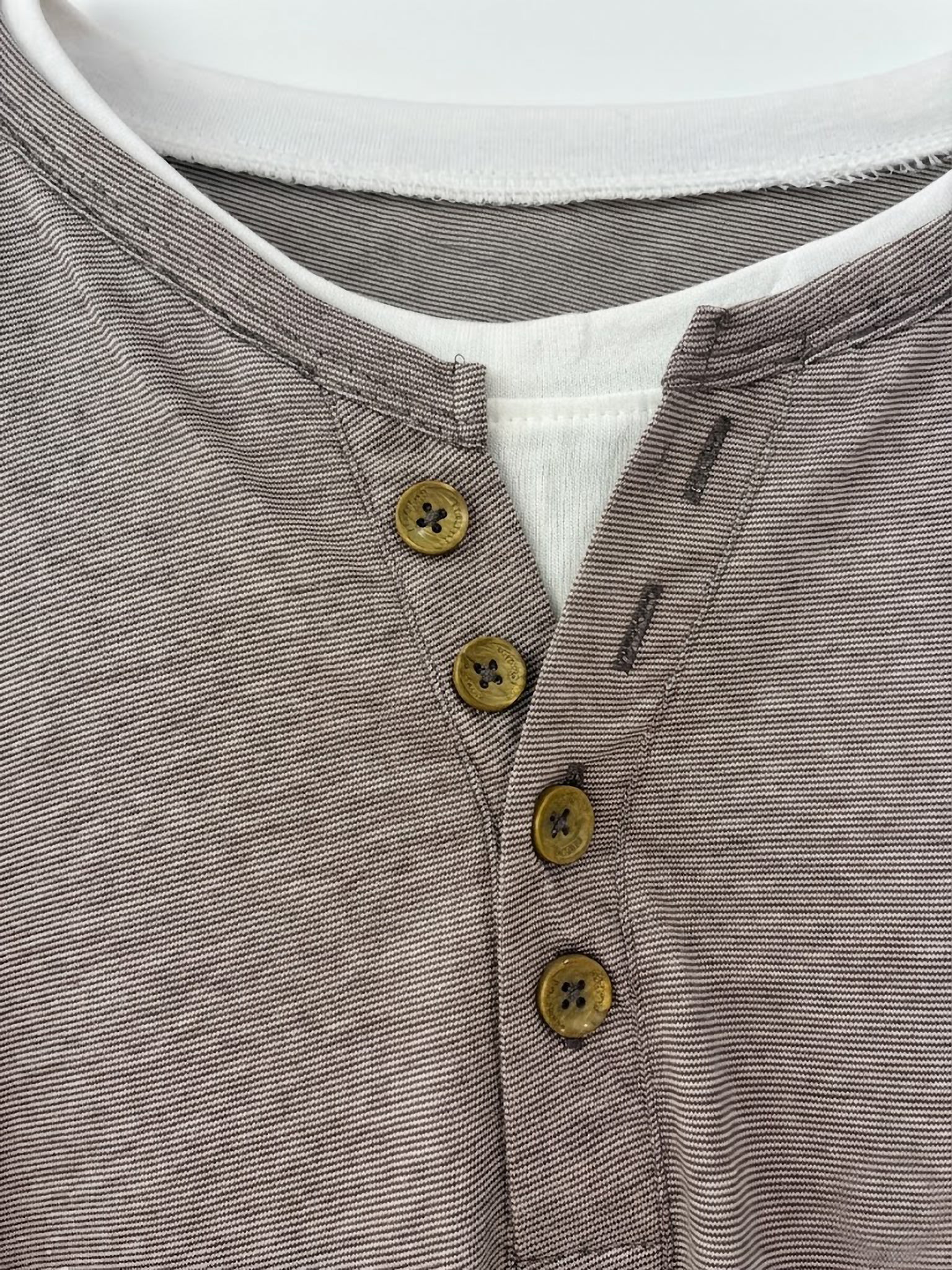 Camiseta Forestal "Henley Premium" – Estilo Cuello Panadero