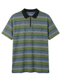 Polo Stripes Zip Forestal