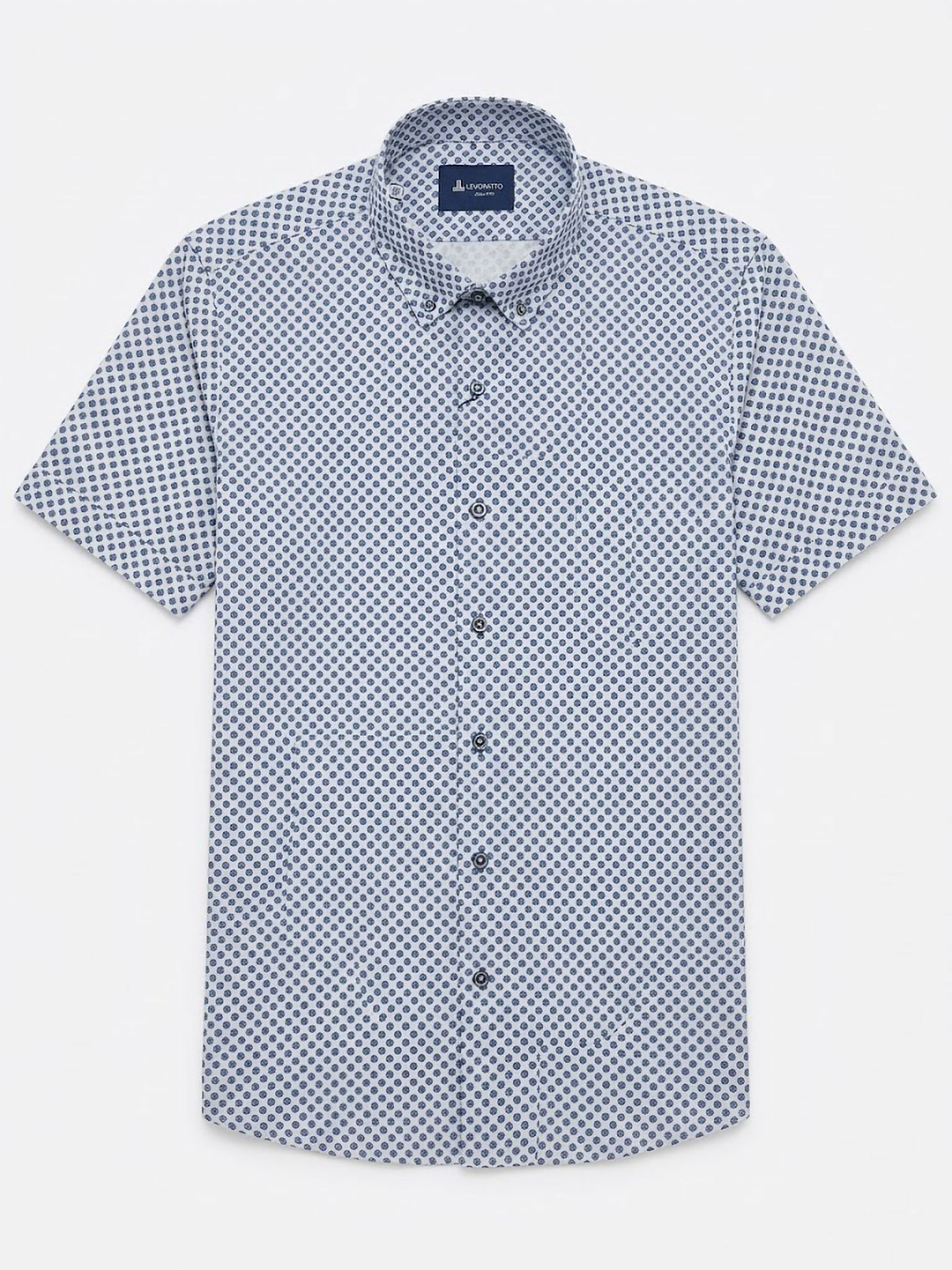 Camisa Levoratto Blue Geometric