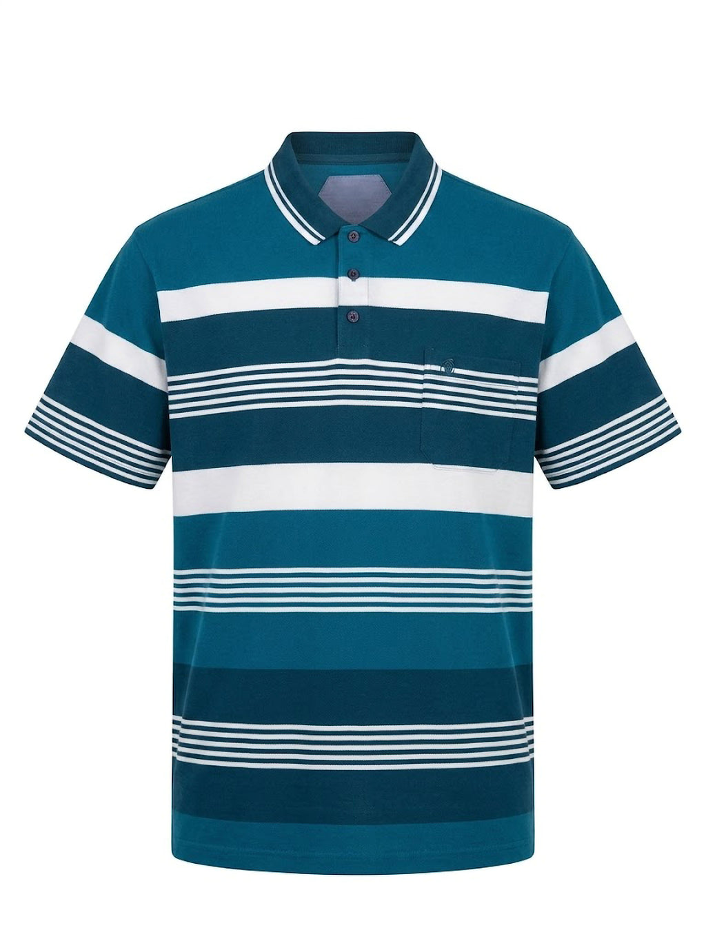 Polo Turquoise Stripes Forestal