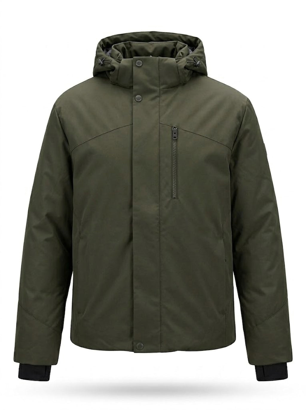 Chaqueta Hombre Tallas Grandes con Capucha Verde Caqui Koyote