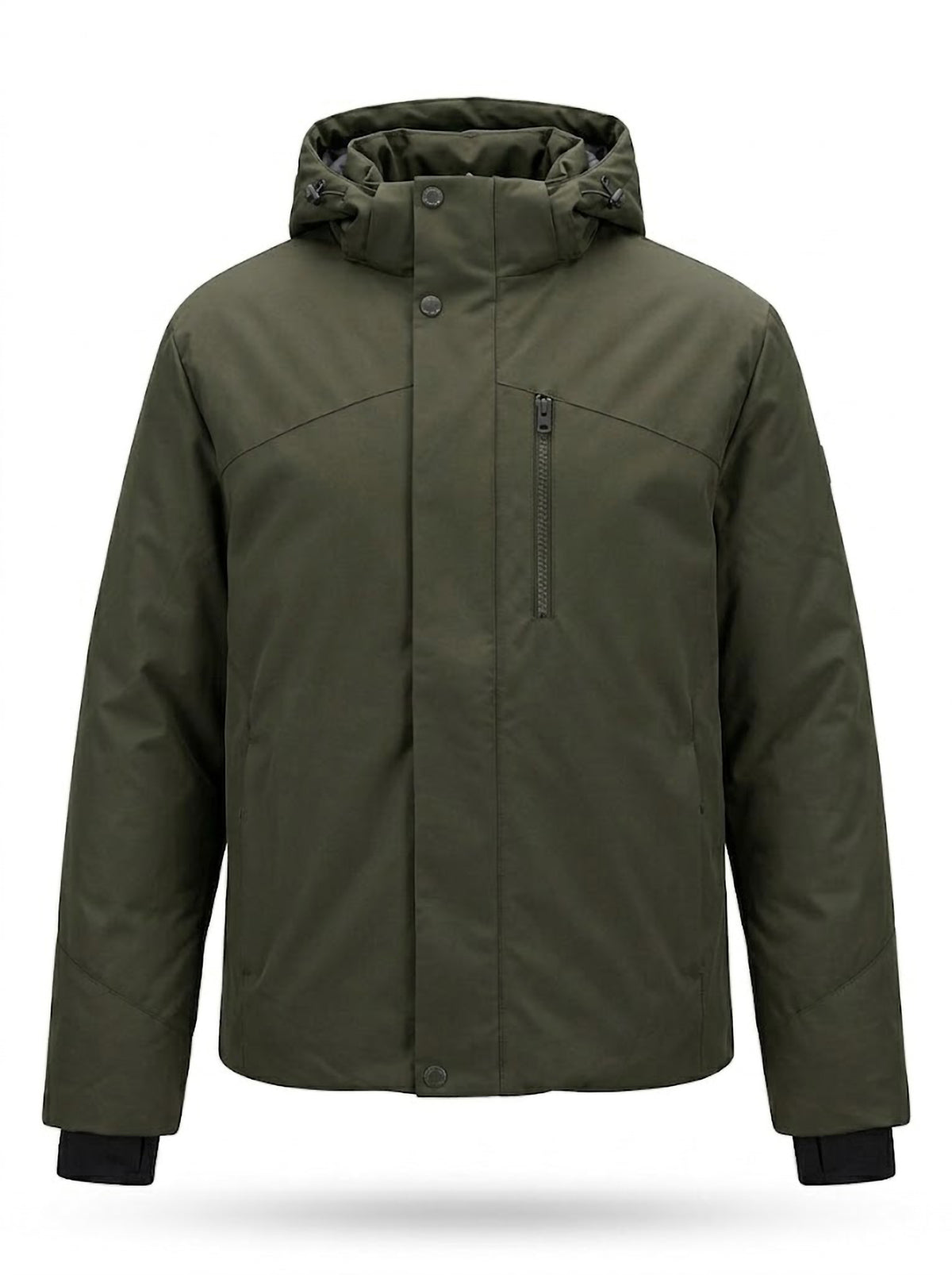 Chaqueta Hombre Tallas Grandes con Capucha Verde Caqui Koyote