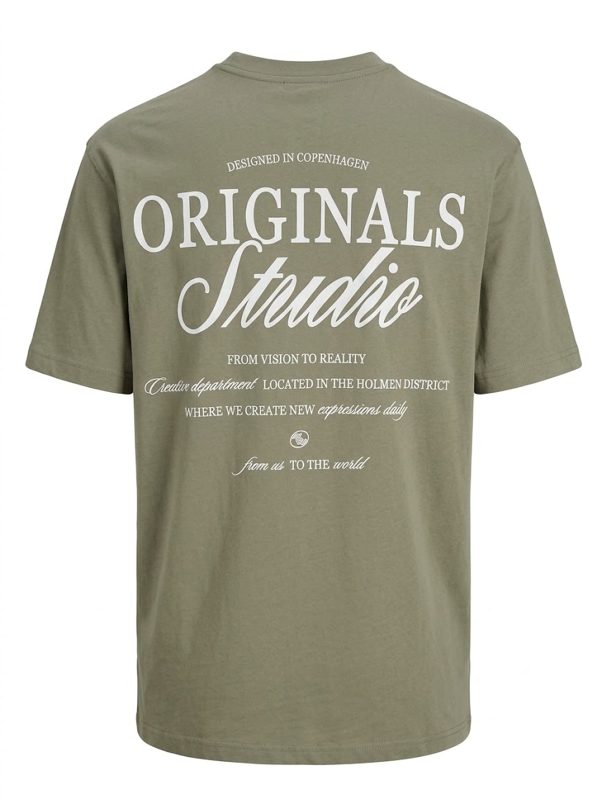 Camiseta Hombre Tallas Grandes Manga Corta Verde Salvia Estampado Originals Studio Jack & Jones