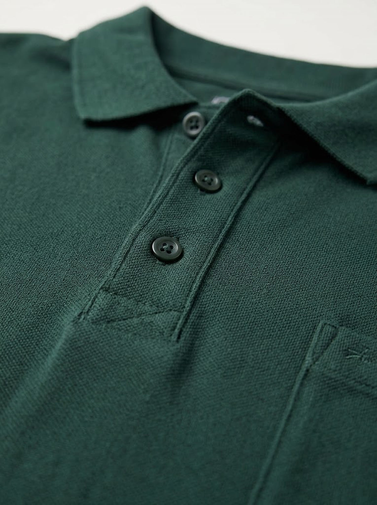 Polo Manga Larga Hombre Tallas Grandes con Bolsillo Forestal