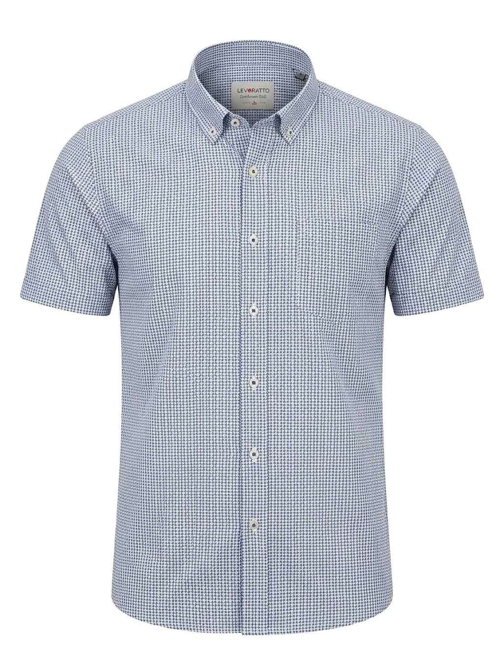 Camisa Levoratto Blue Geometric Pattern