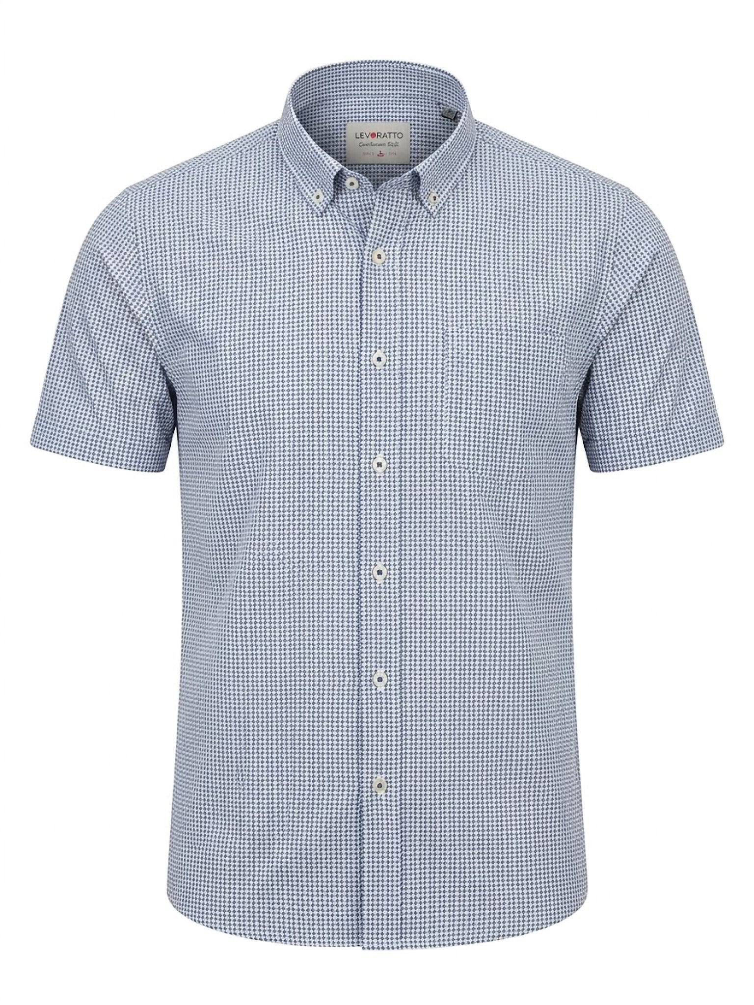 Camisa Levoratto Blue Geometric Pattern