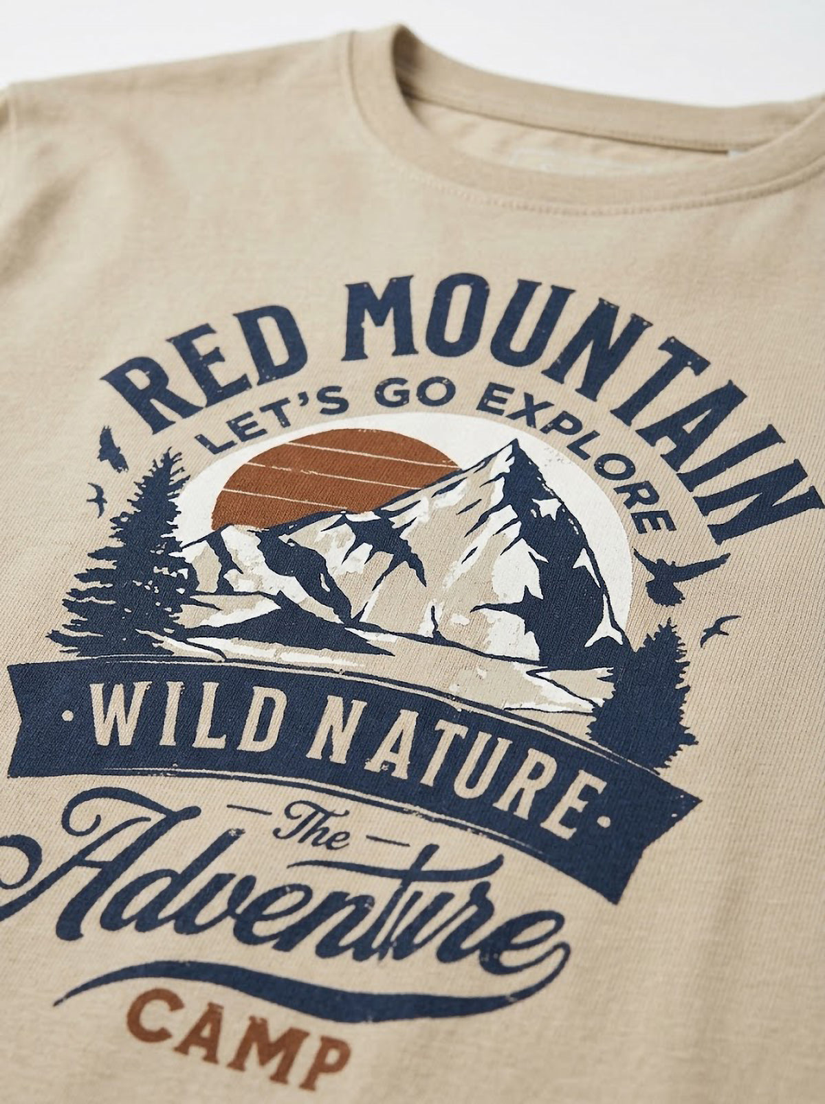 Camiseta Manga Larga Hombre Tallas Grandes Beige Red Mountain Forestal