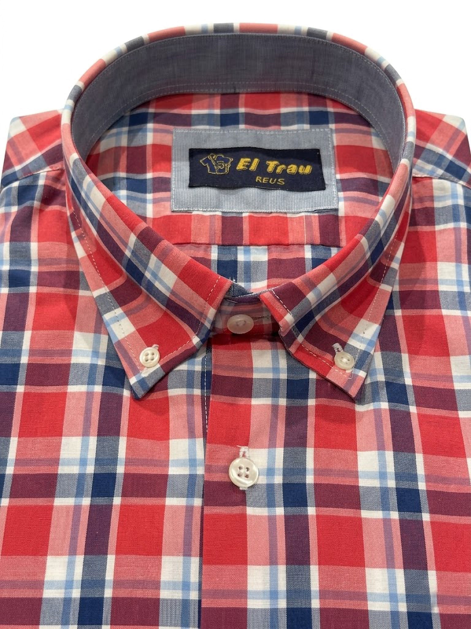 Camisa ElTrau Plaid en tonos rojos y azules