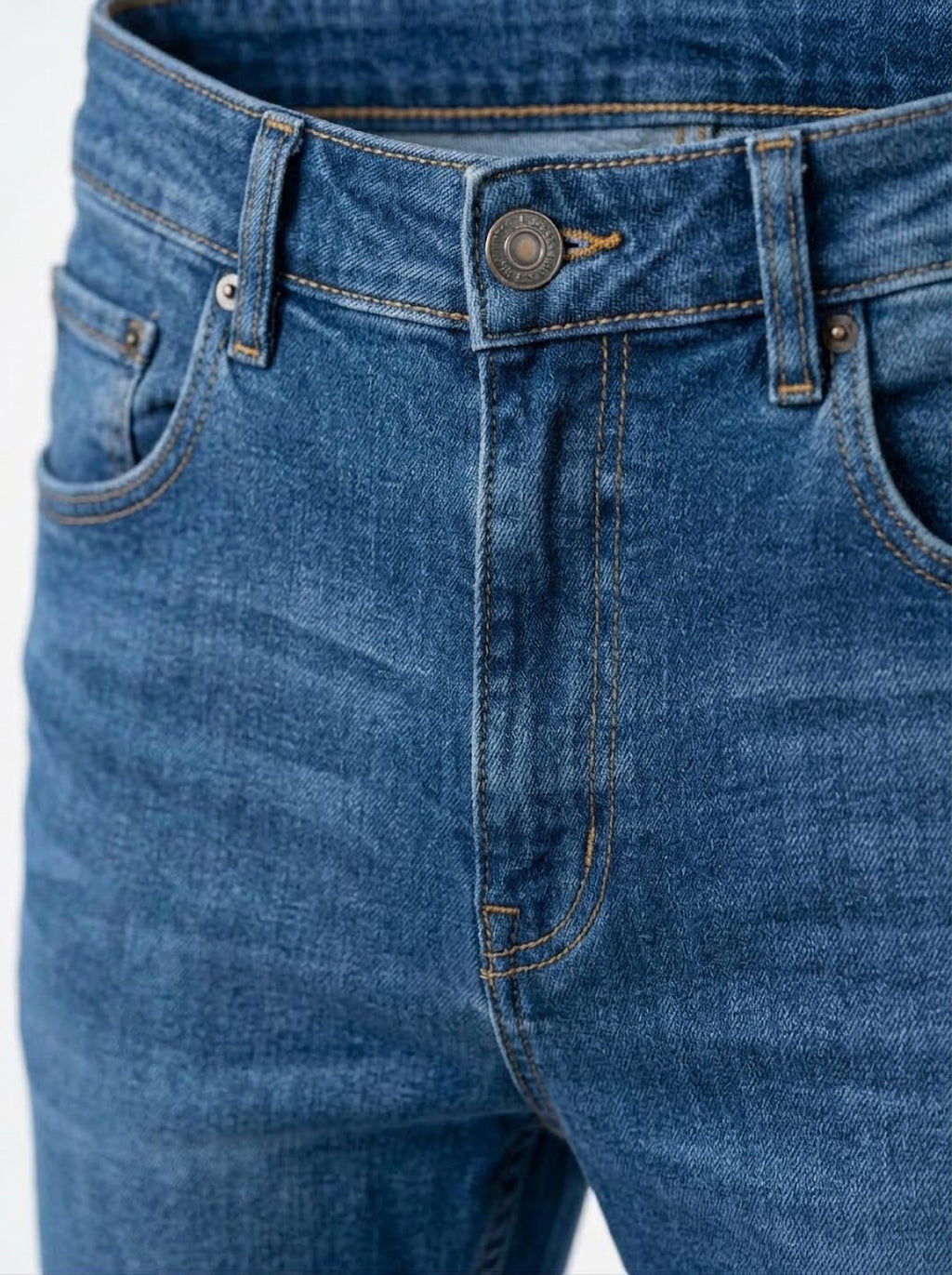 Pantalón Vaquero Hombre Tallas Grandes Azul Medio Koyote