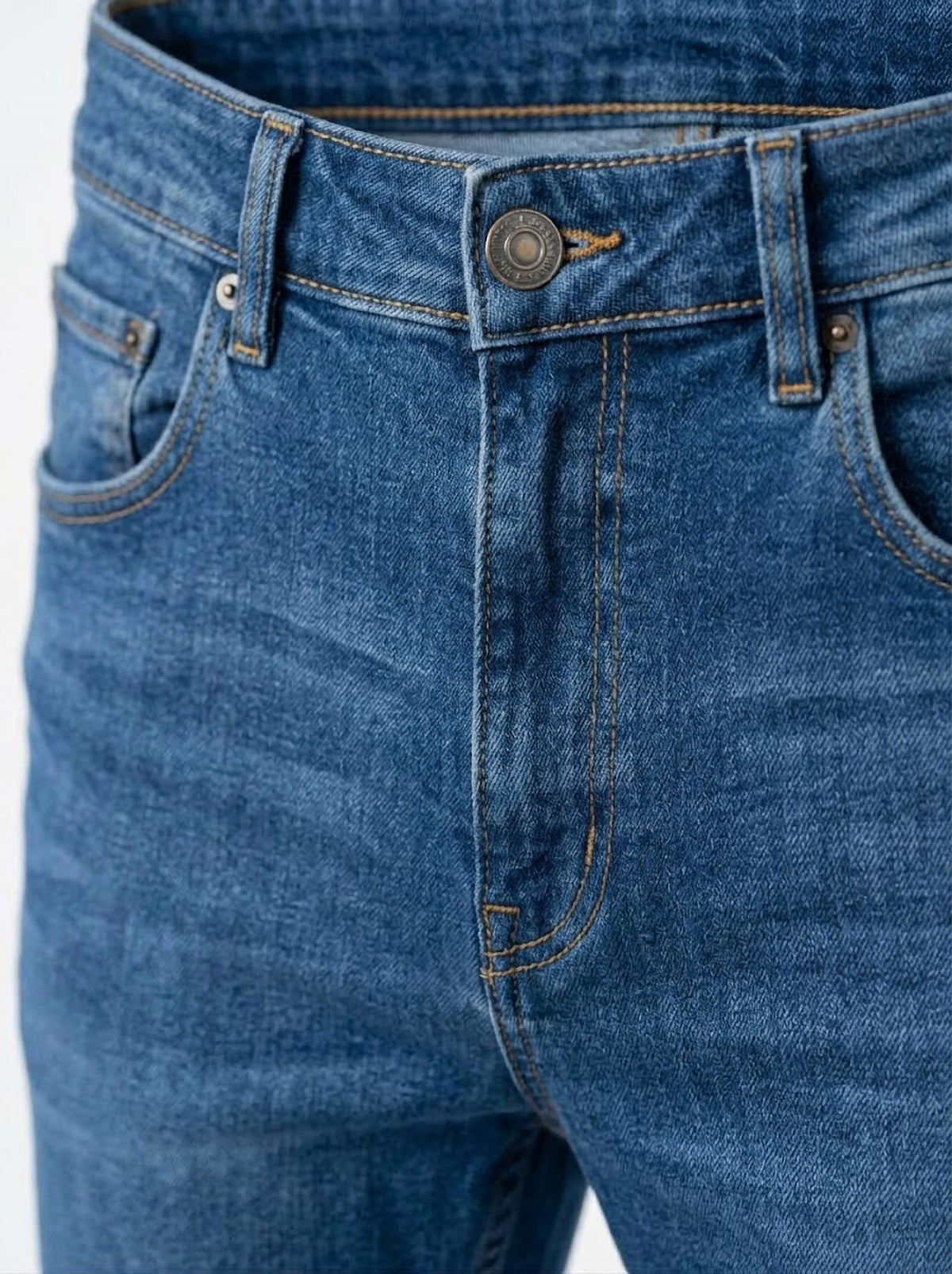 Pantalón Vaquero Hombre Tallas Grandes Azul Medio Koyote