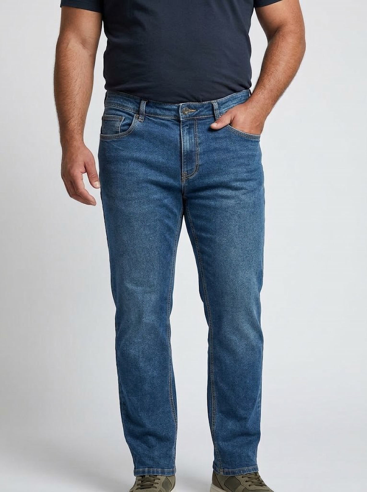 Vaqueros Hombre Tallas Grandes Azul Medio Corte Recto Koyote