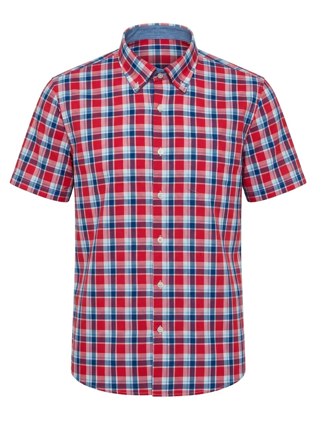 Camisa ElTrau Plaid en tonos rojos y azules