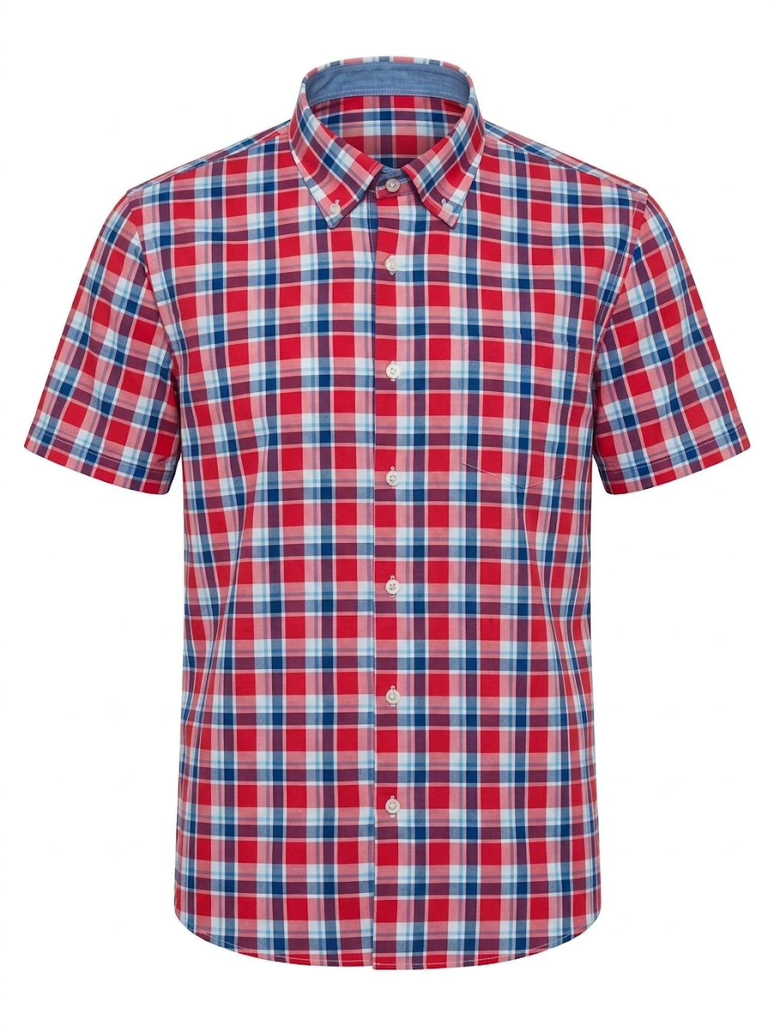 Camisa ElTrau Plaid en tonos rojos y azules